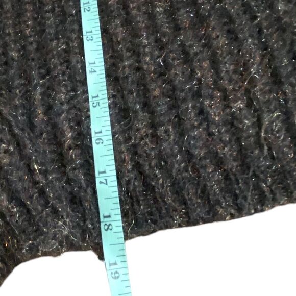 CAROL LITTLE KNITWEAR - SIZE SMALL - CHOCOLATE BROWN CROP WITH 50% MOHAIR - Picture 4 of 6